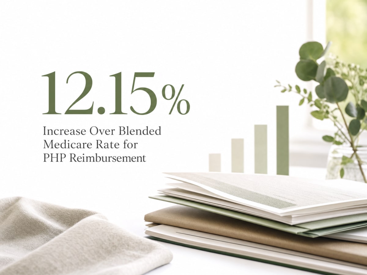 Infographic showing Increase Over Blended Medicare Rate for PHP Reimbursement