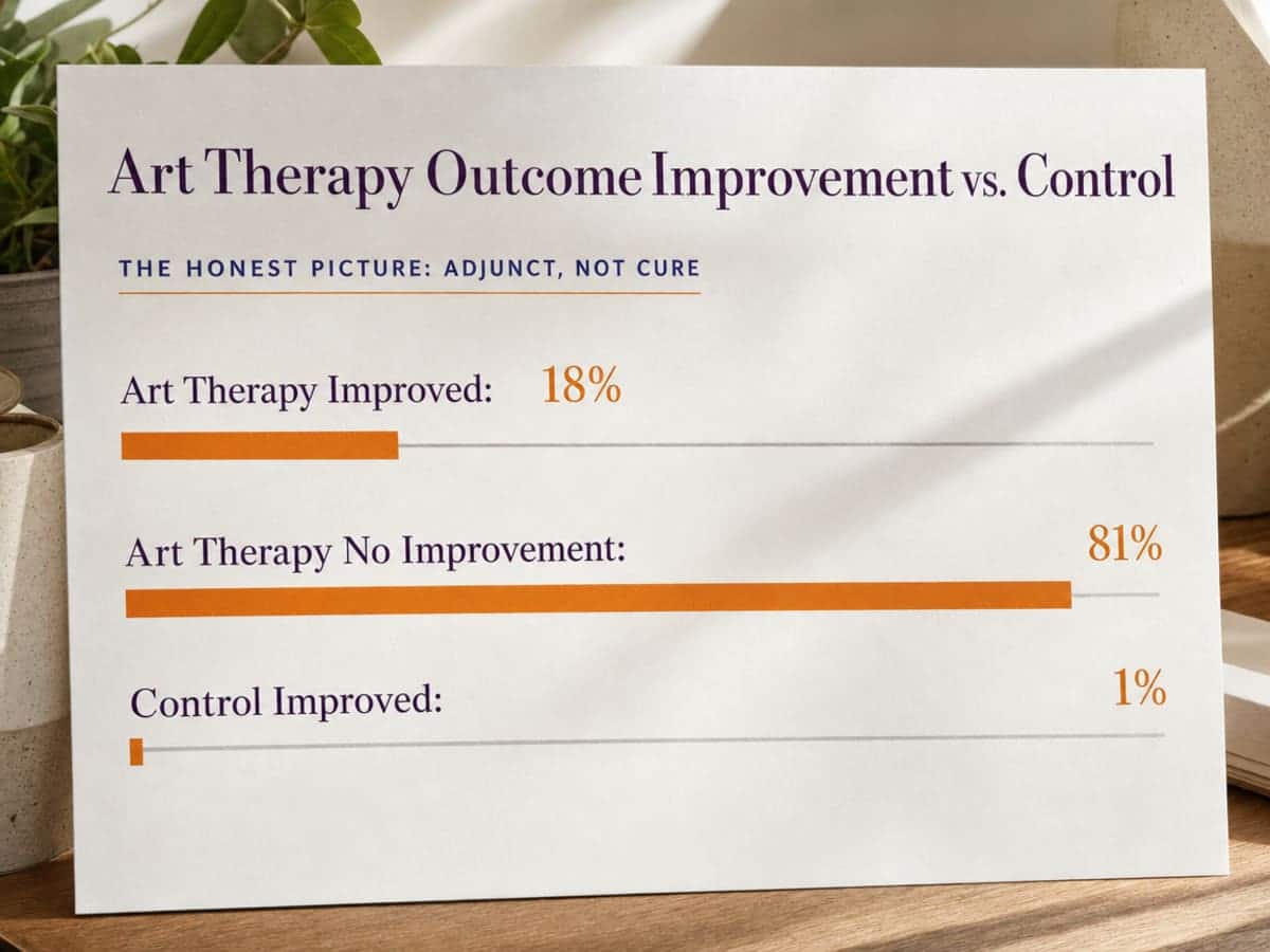 Chart showing Art Therapy Outcome Improvement vs. Control