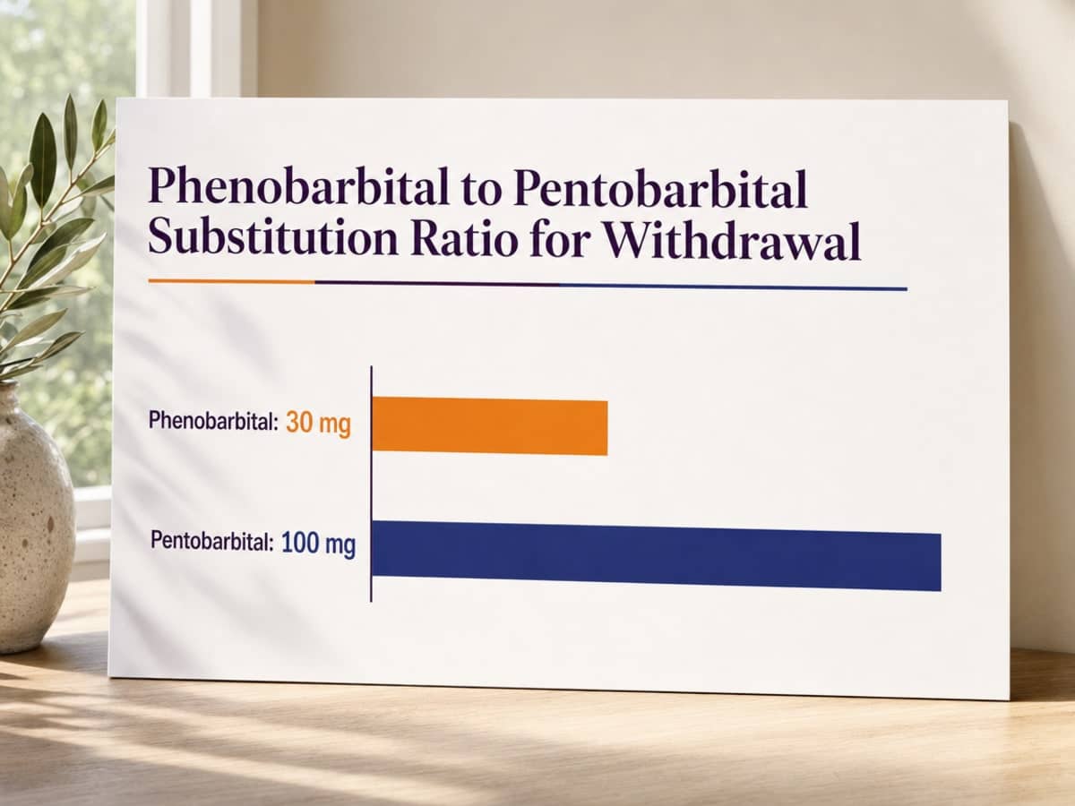 Chart showing Phenobarbital to Pentobarbital Substitution Ratio for Withdrawal