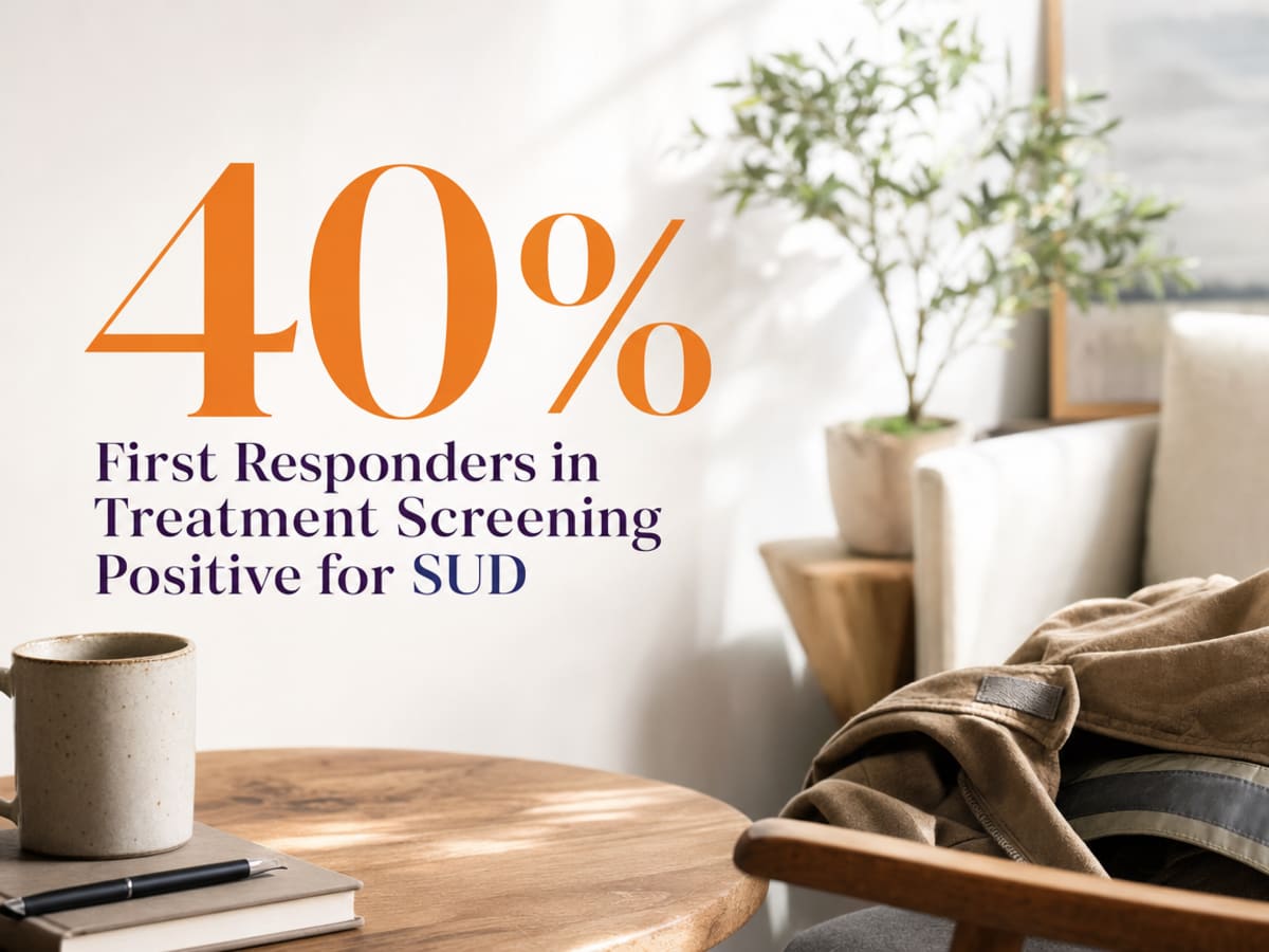 Infographic showing First Responders in Treatment Screening Positive for SUD
