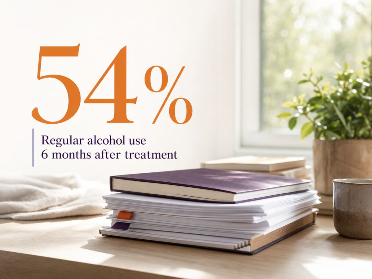 Infographic showing Regular alcohol use 6 months after treatment