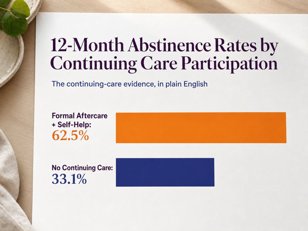 Chart showing 12-Month Abstinence Rates by Continuing Care Participation