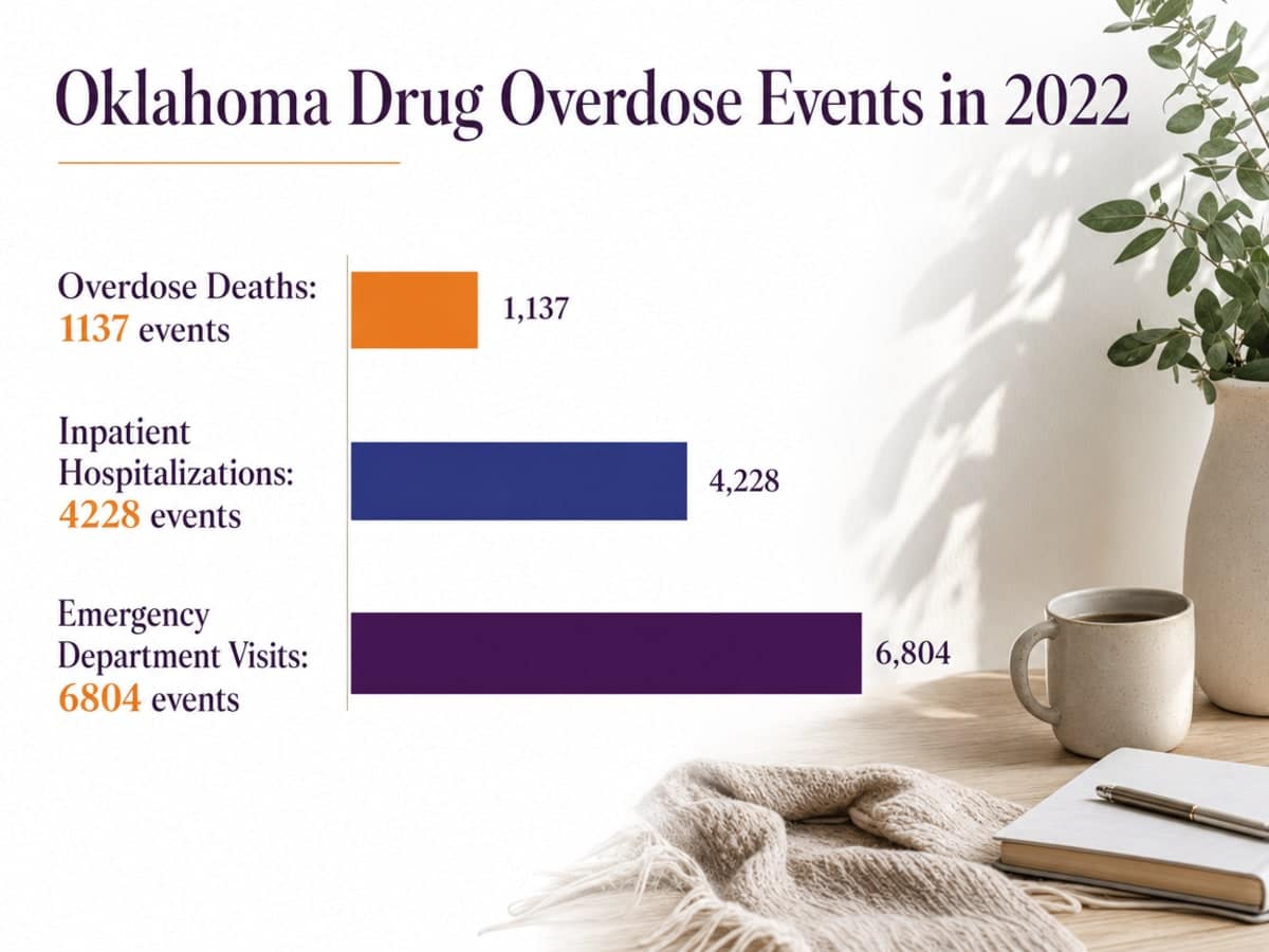 Chart showing Oklahoma Drug Overdose Events in 2022