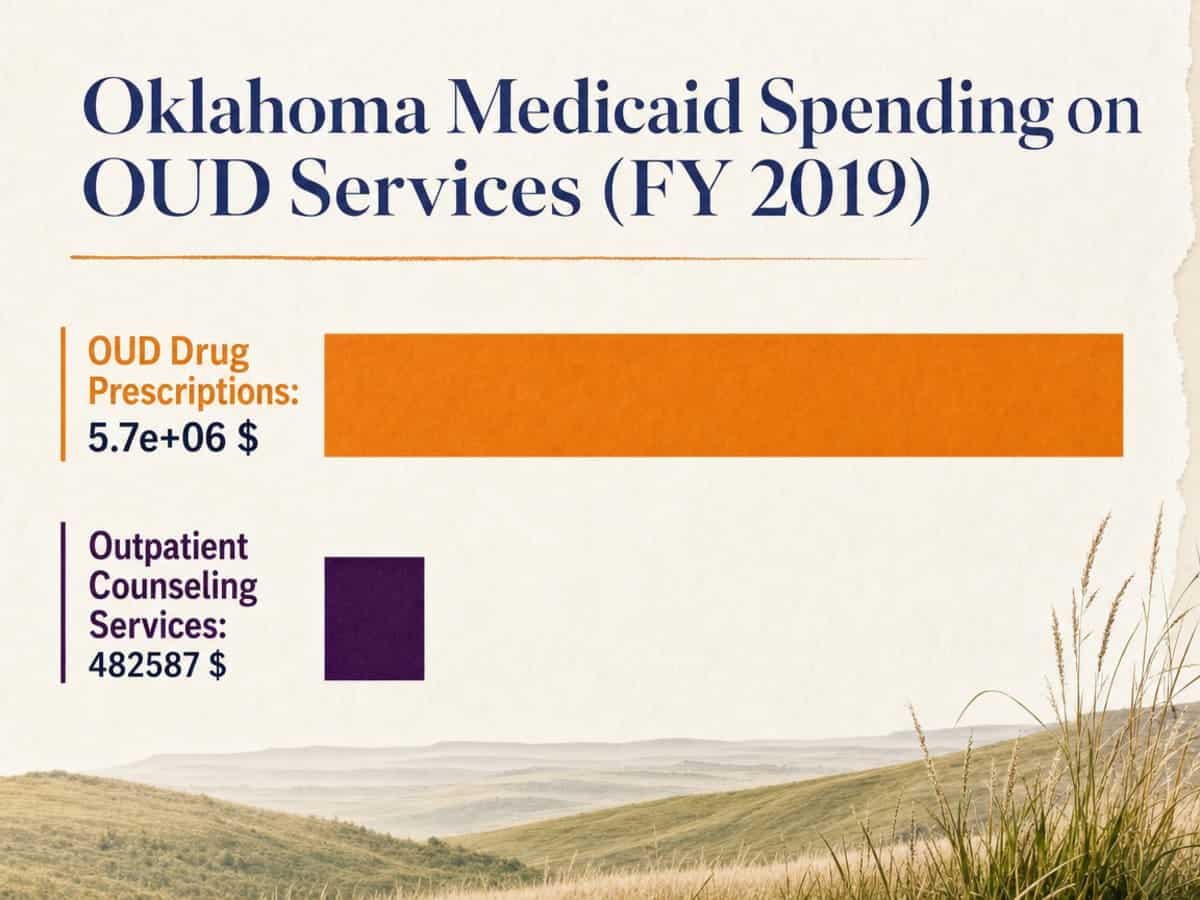 Chart showing Oklahoma Medicaid Spending on OUD Services (FY 2019)