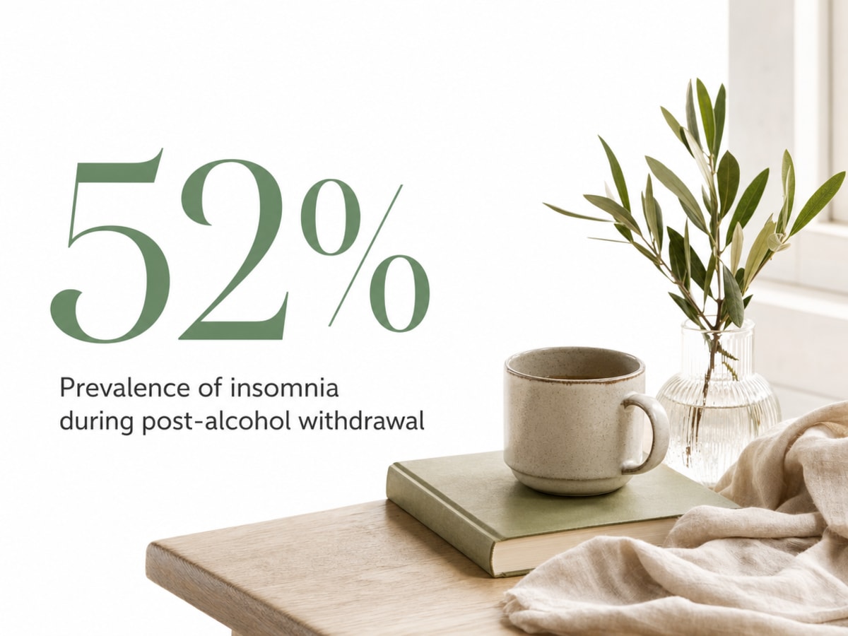 Infographic showing Prevalence of insomnia during post-alcohol withdrawal