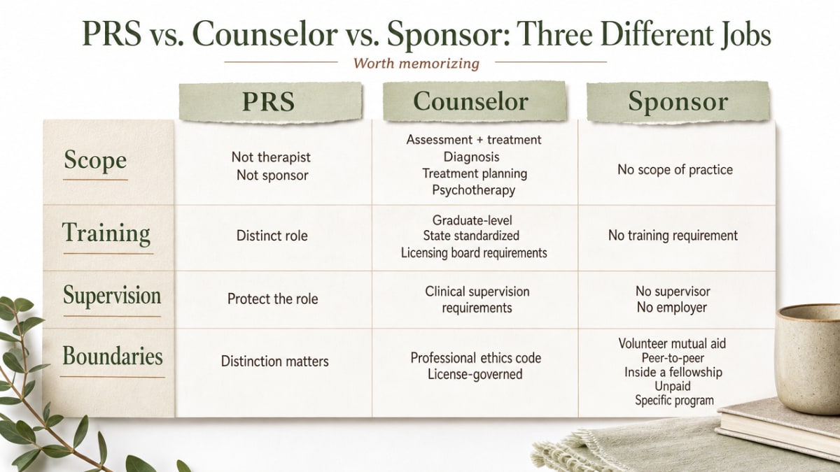 Support the article's explicit comparison across four dimensions (scope, training, supervision, boundaries) for the three roles, which the section says are 'worth memorizing.'