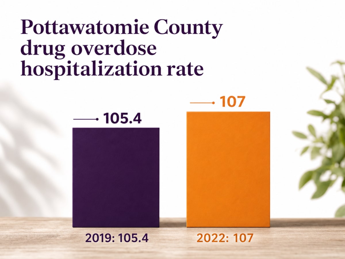 Chart showing Pottawatomie County drug overdose hospitalization rate