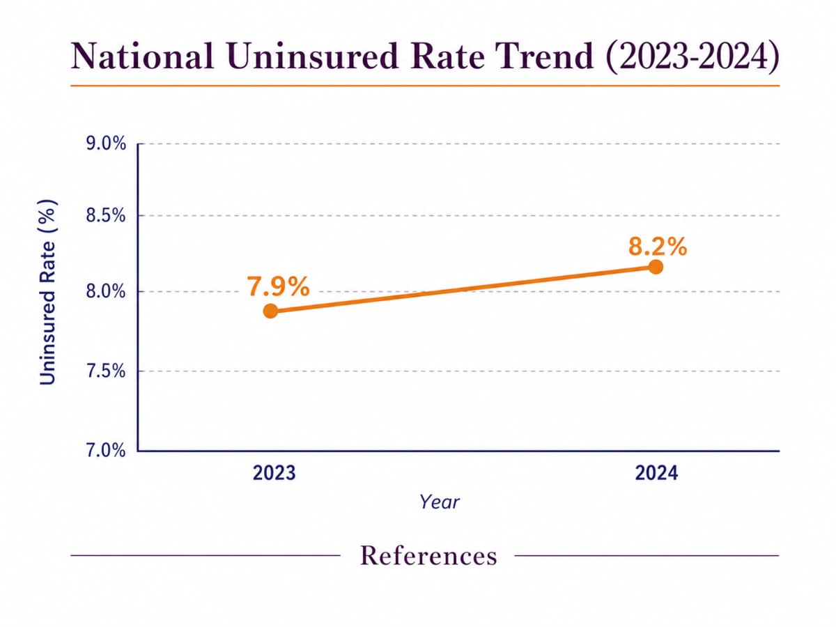 Chart showing National Uninsured Rate Trend (2023-2024)