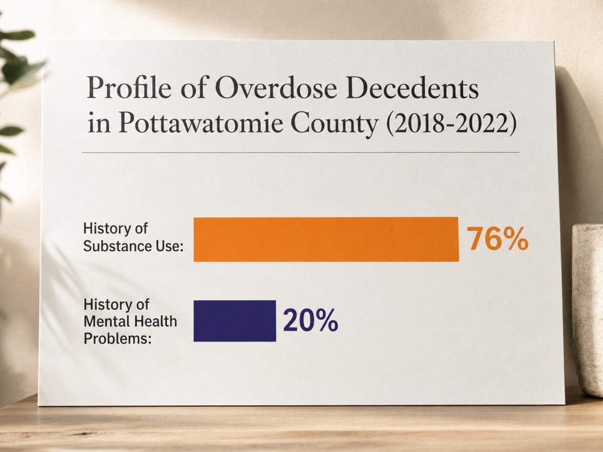 Chart showing Profile of Overdose Decedents in Pottawatomie County (2018-2022)