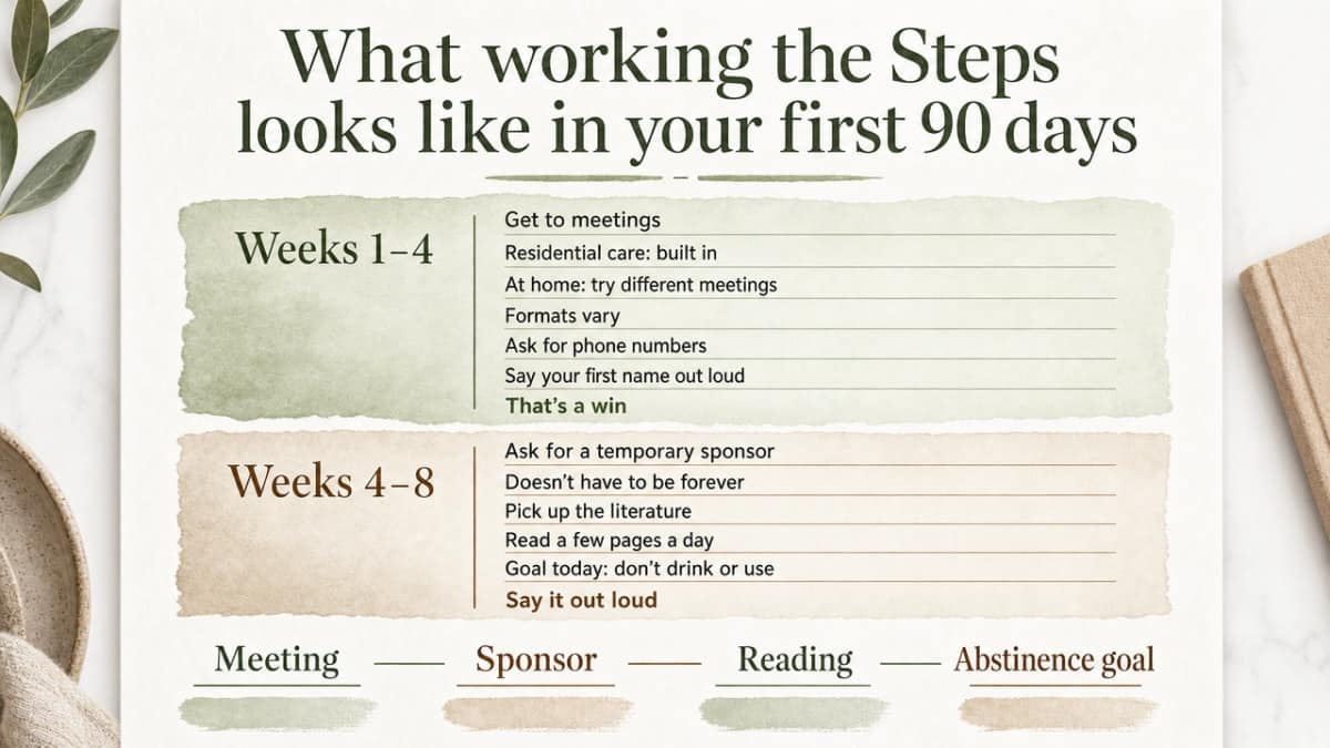 Illustrate the section's explicit week-by-week operating plan for the first 90 days, giving readers a concrete visual roadmap for early engagement