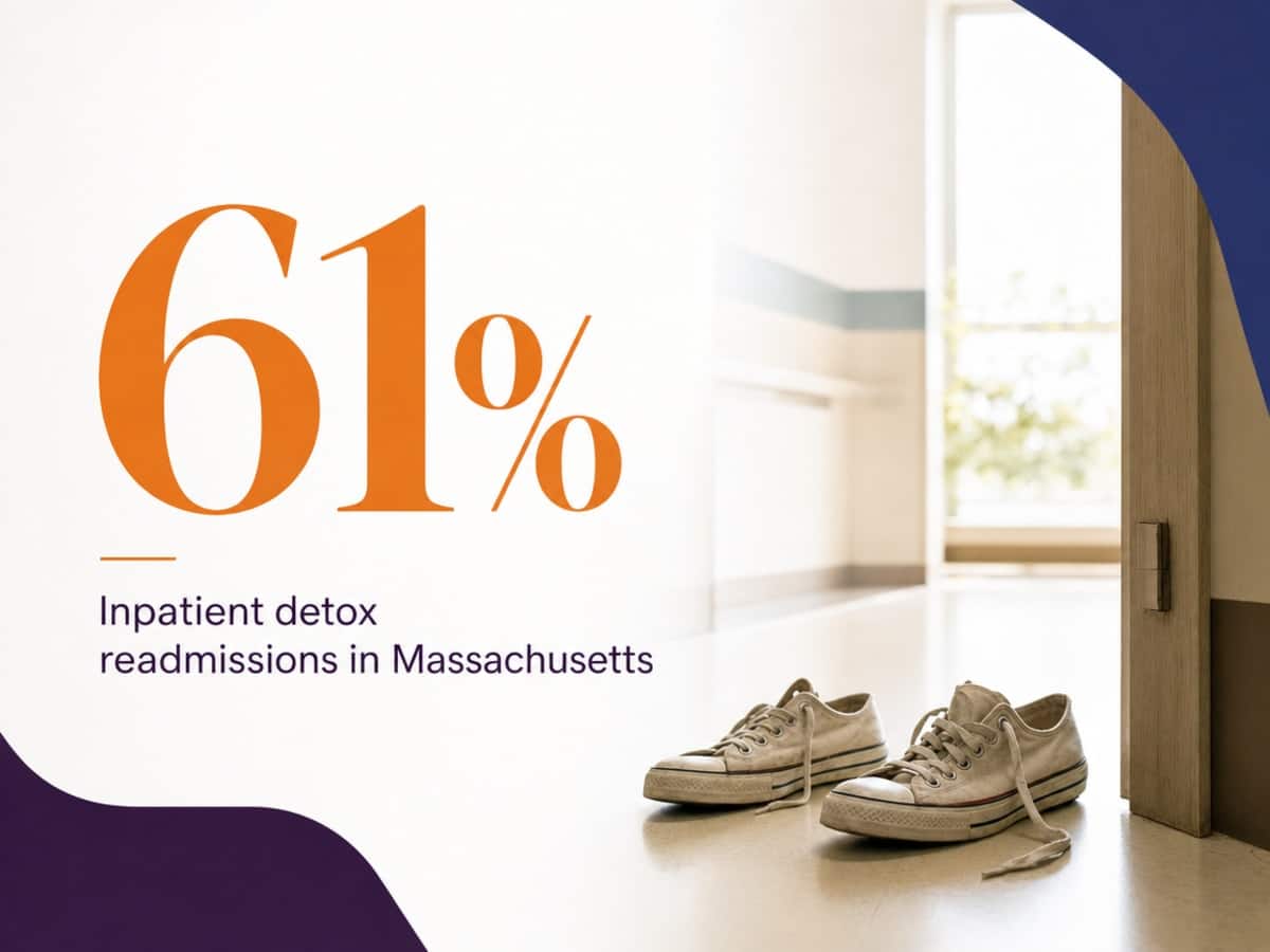 Infographic showing Inpatient detox readmissions in Massachusetts