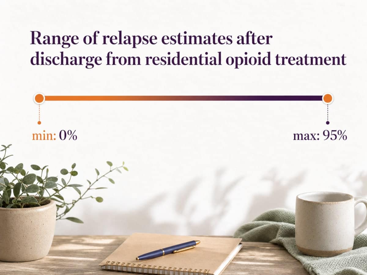 Chart showing Range of relapse estimates after discharge from residential opioid treatment