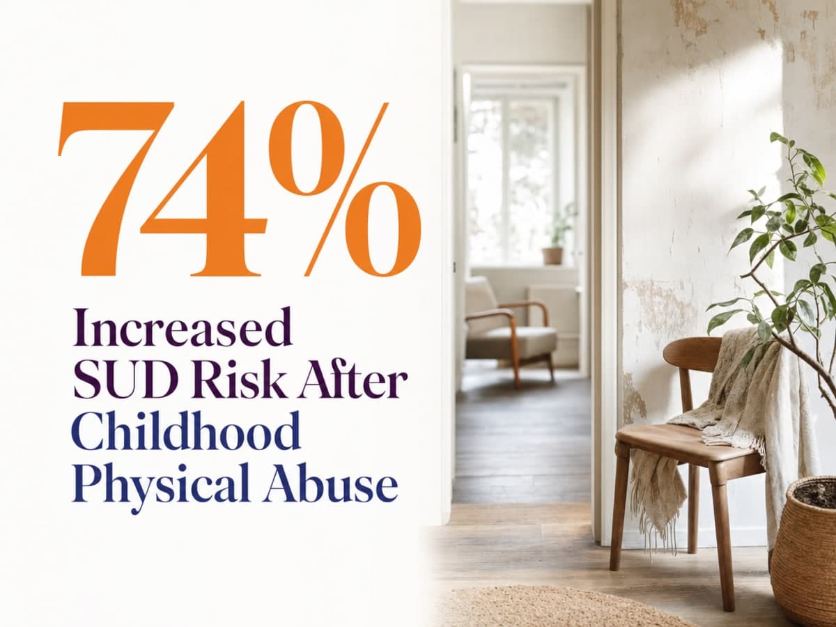 Infographic showing Increased SUD Risk After Childhood Physical Abuse